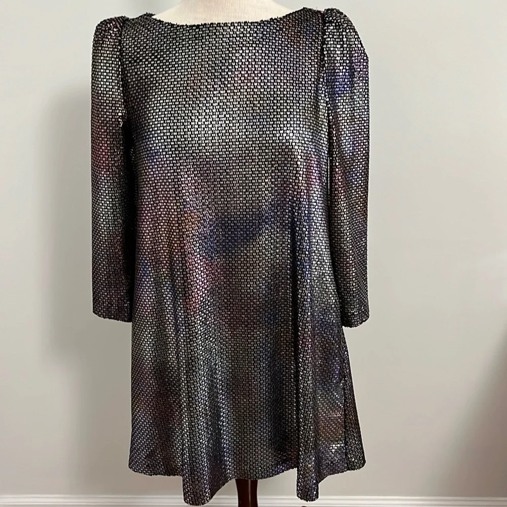 Free People Diamonds Are Forever Metallic Mini Dress